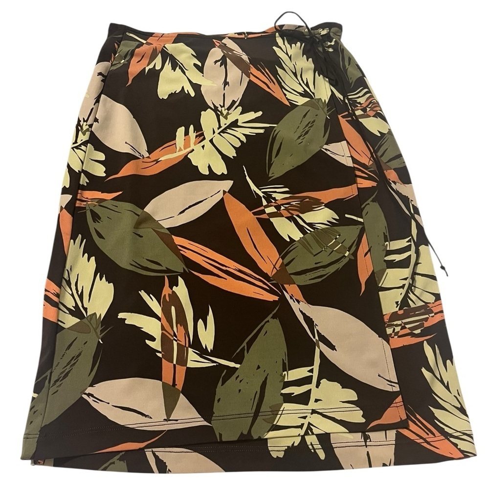 BCBGMAXAZRIA Tropical Leaf Print Skirt XS | Resort Core Vacation Stretch Mini - Picture 2 of 8